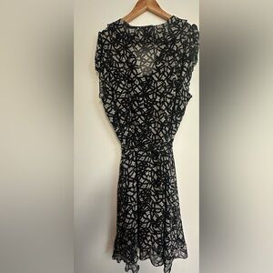 Voir Voir Black and Cream Floral Dress
